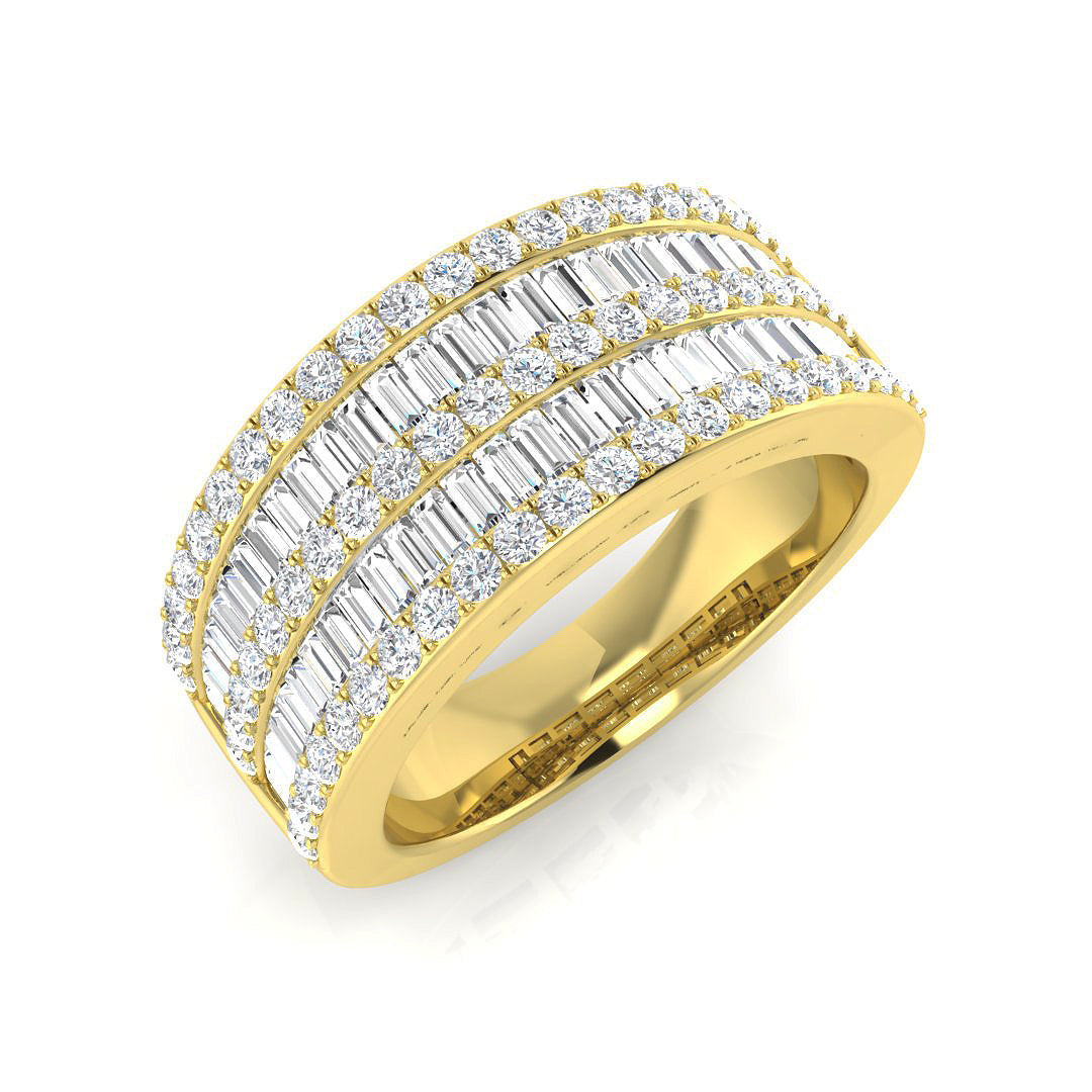 Baguette & Brilliant Diamond Ring 1.11ct–2.66ct – SL9242 – 18k Yellow Gold