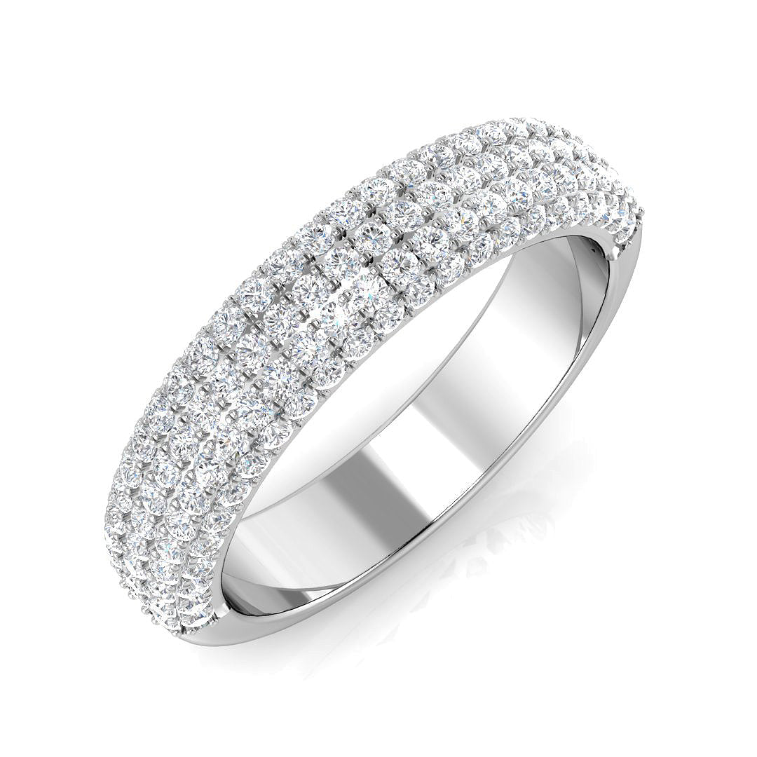 Pave Diamond Ring 0.62ct–0.96ct – SR2864 – 18k White Gold