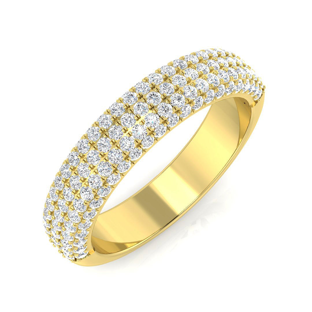 Pave Diamond Ring 0.62ct–0.96ct – SR2864 – 18k Yellow Gold