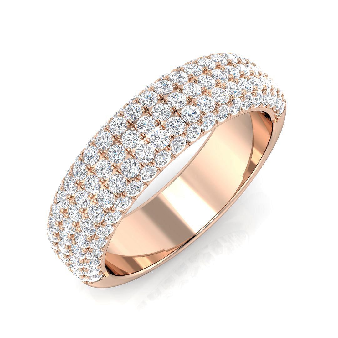 Pave Diamond Ring 0.62ct–0.96ct – SR2864 – 18k Rose Gold