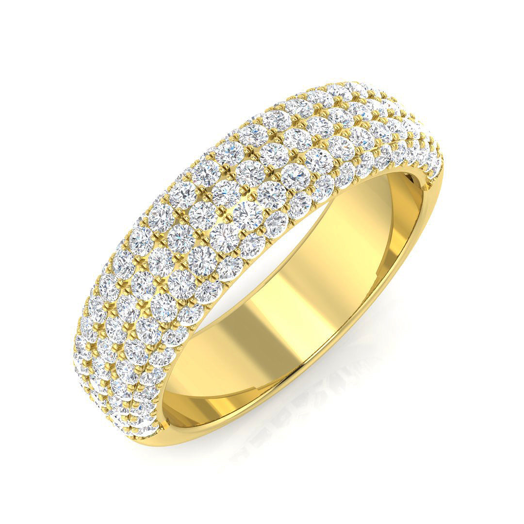 Pave Diamond Ring 0.62ct–0.96ct – SR2864 – 18k Yellow Gold