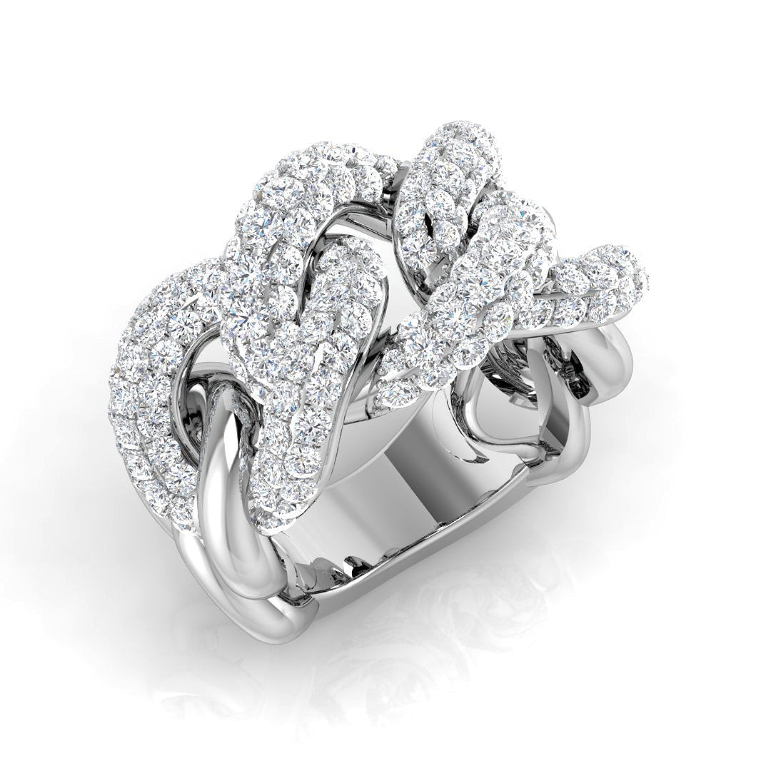 Pave Diamond Ring 0.75ct–1.98ct – SR2885 – 18k White Gold