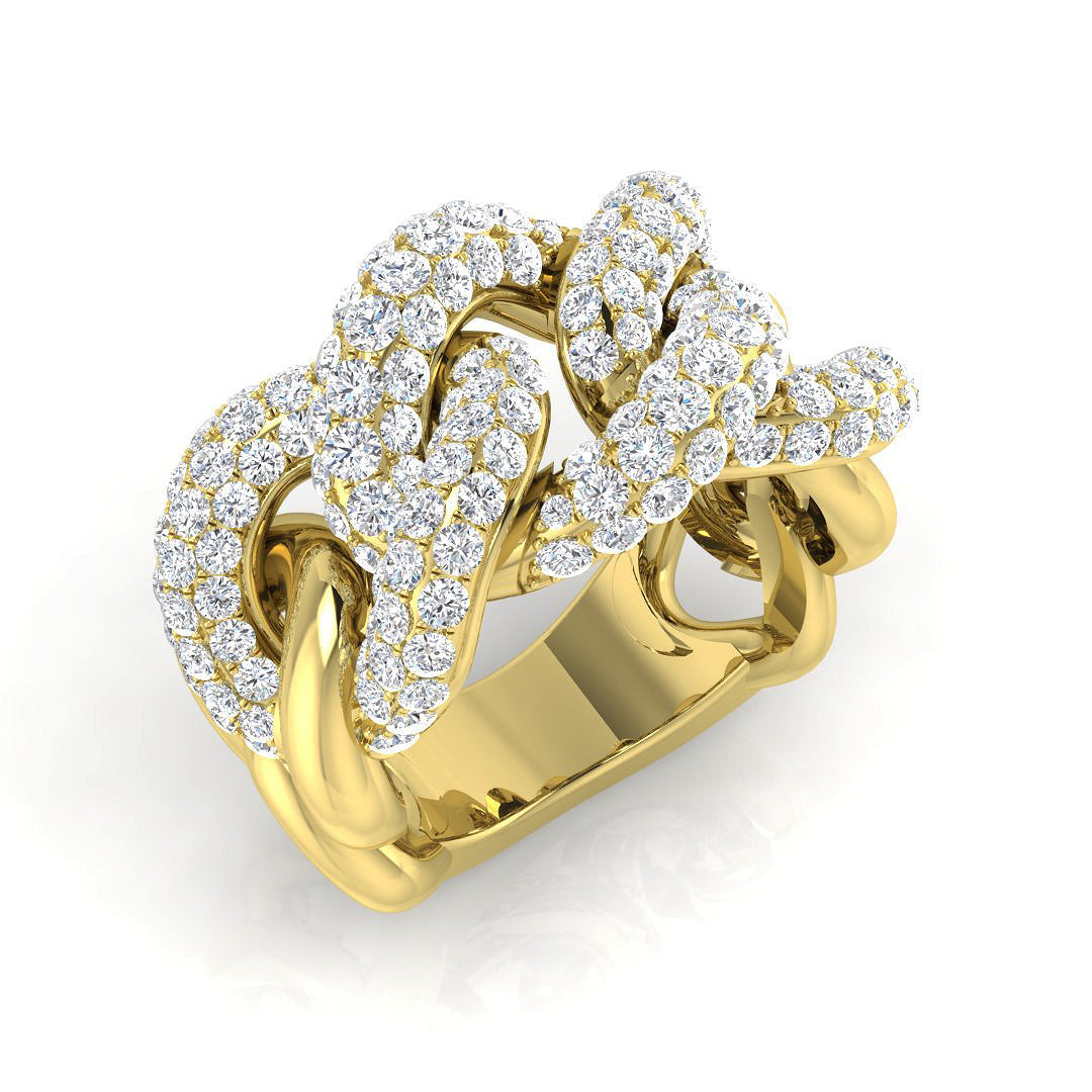 Pave Diamond Ring 0.75ct–1.98ct – SR2885 – 18k Yellow Gold