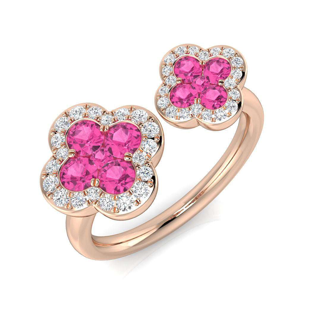 Clover Diamond Ring 1.03ct – SR2905~PS – 18k Rose Gold