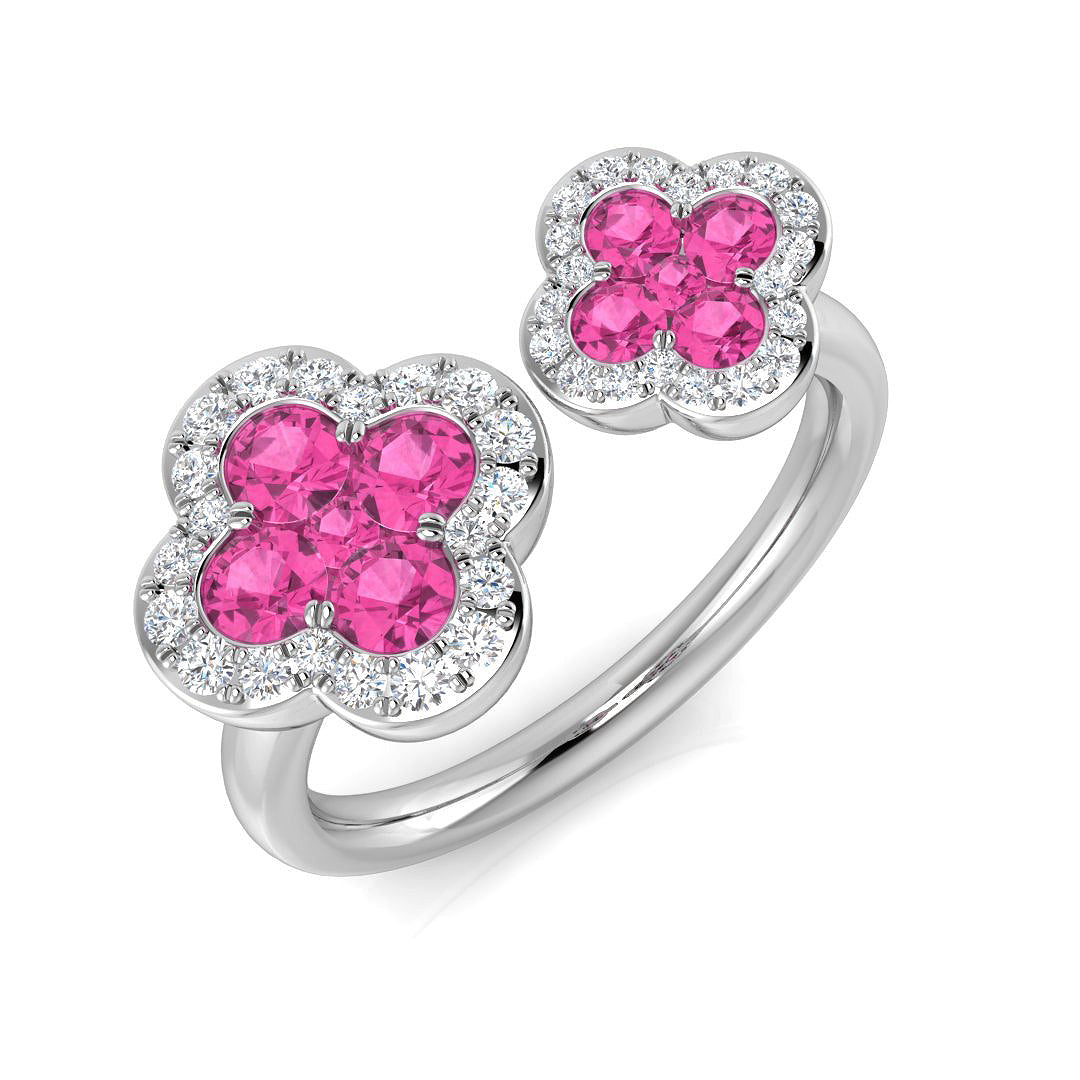 Clover Diamond Ring 1.03ct – SR2905~PS – 18k White Gold