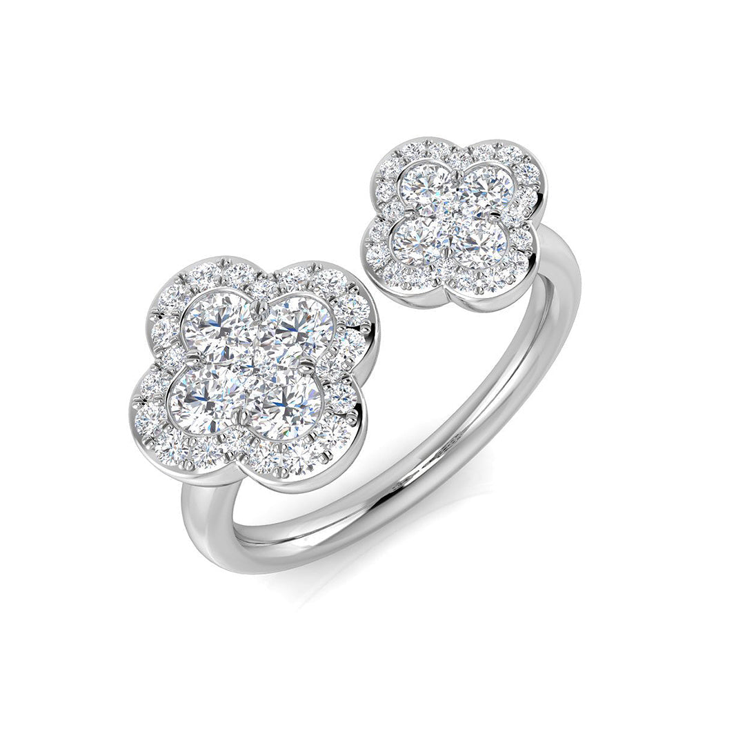 Clover Diamond Ring 0.82ct–0.93ct – SR2905 – 18k White Gold