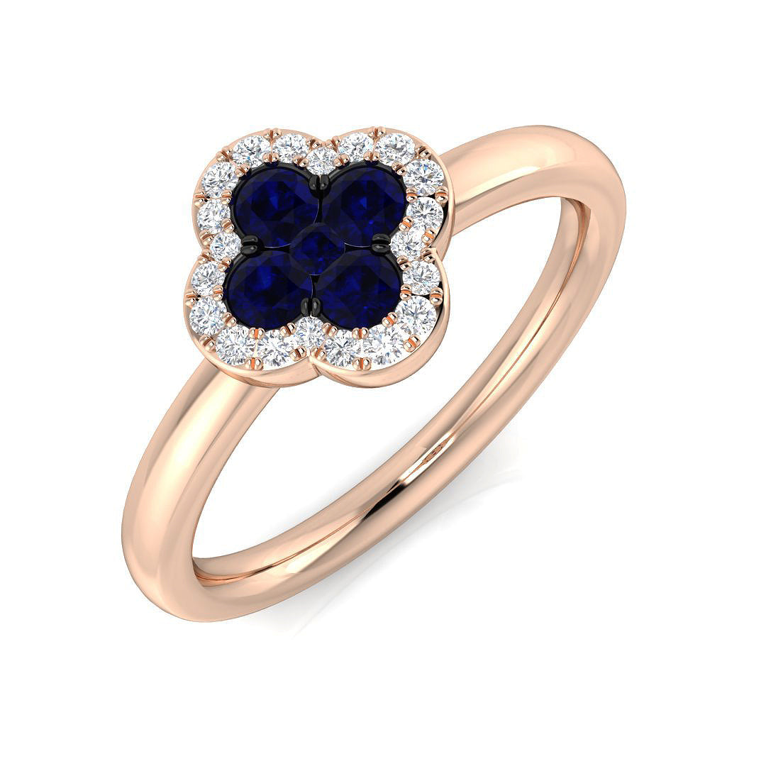 Clover Diamond Ring 0.34ct–1.45ct – SR2249~BS – 18k Rose Gold