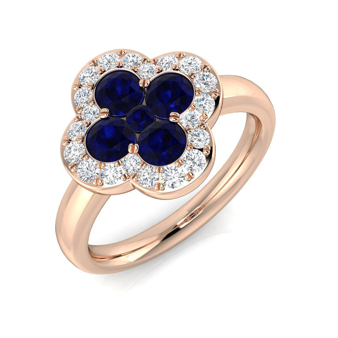 Clover Diamond Ring 0.34ct–1.45ct – SR2249~BS – 18k Rose Gold