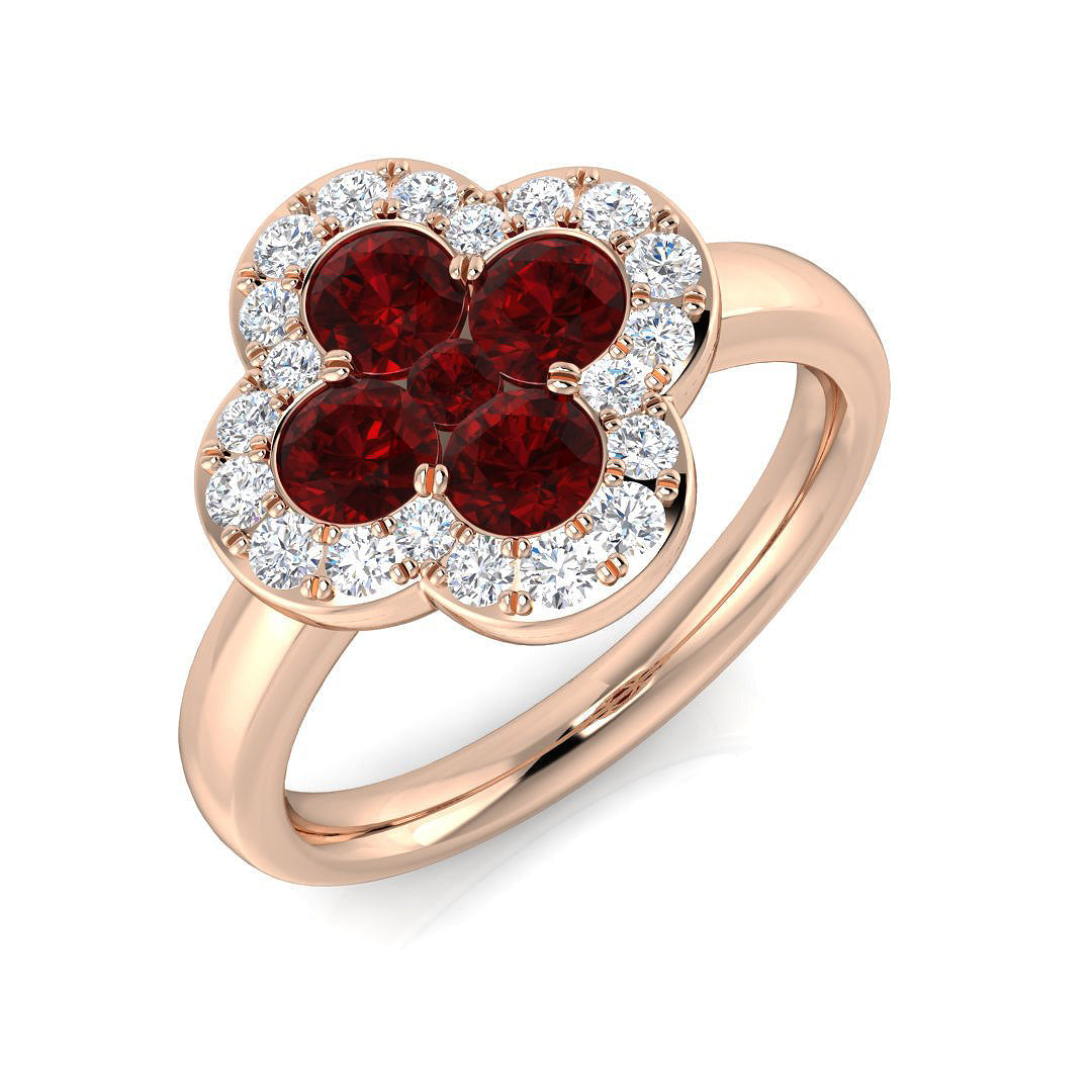 Clover Diamond Ring 1.49ct – SR2909~RY – 18k Rose Gold