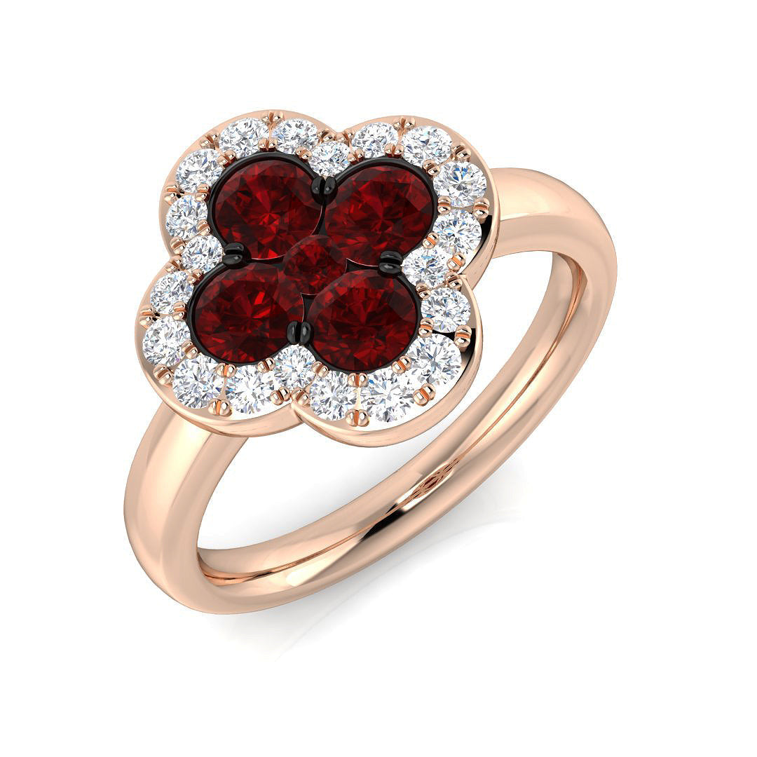 Clover Diamond Ring 1.49ct – SR2909~RY – 18k Rose Gold