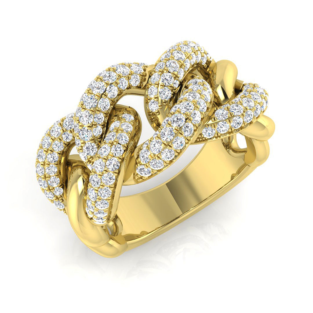 Pave Diamond Ring 0.75ct–1.98ct – SR2885 – 18k Yellow Gold