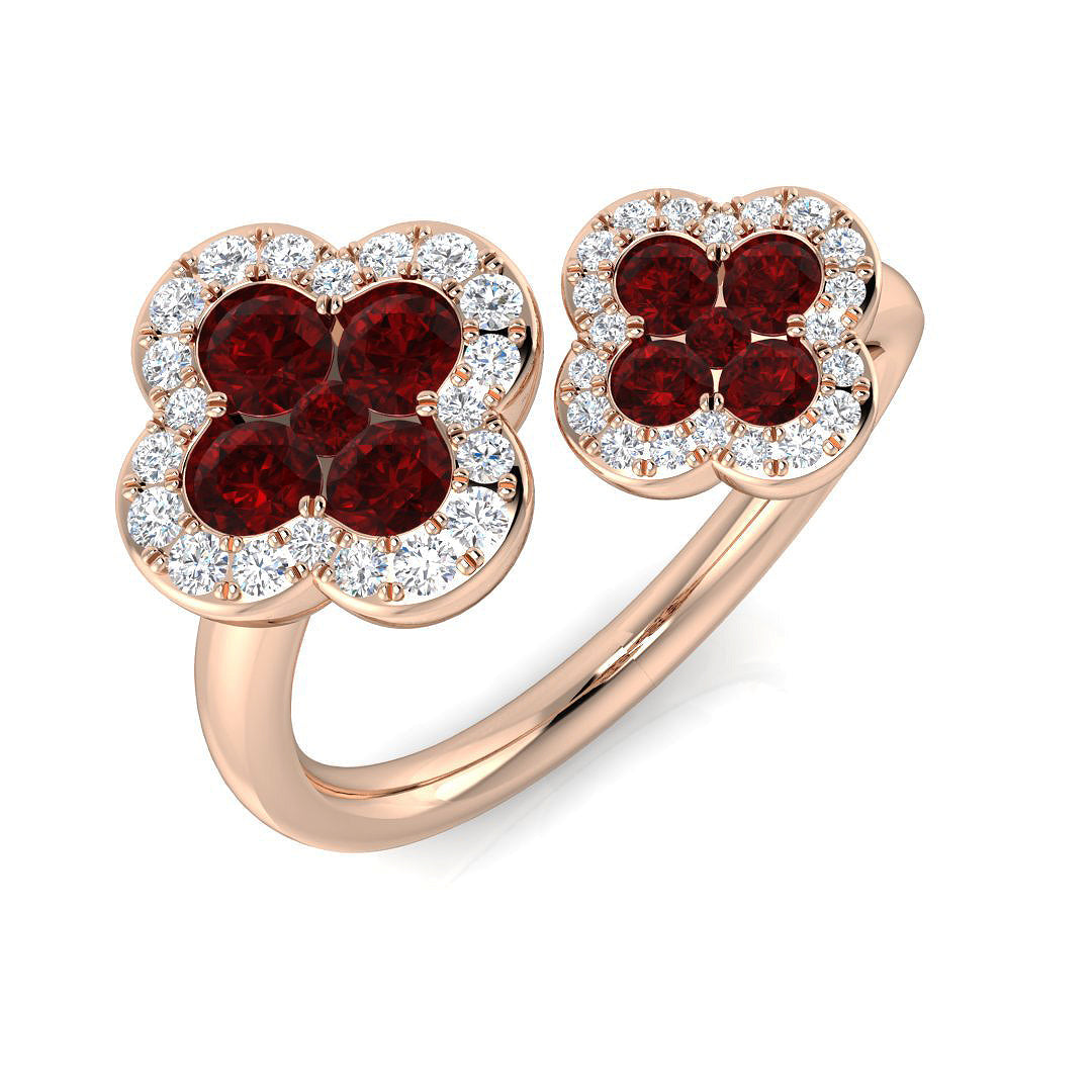 Clover Diamond Ring 1.02ct – SR3009~RY – 18k Rose Gold