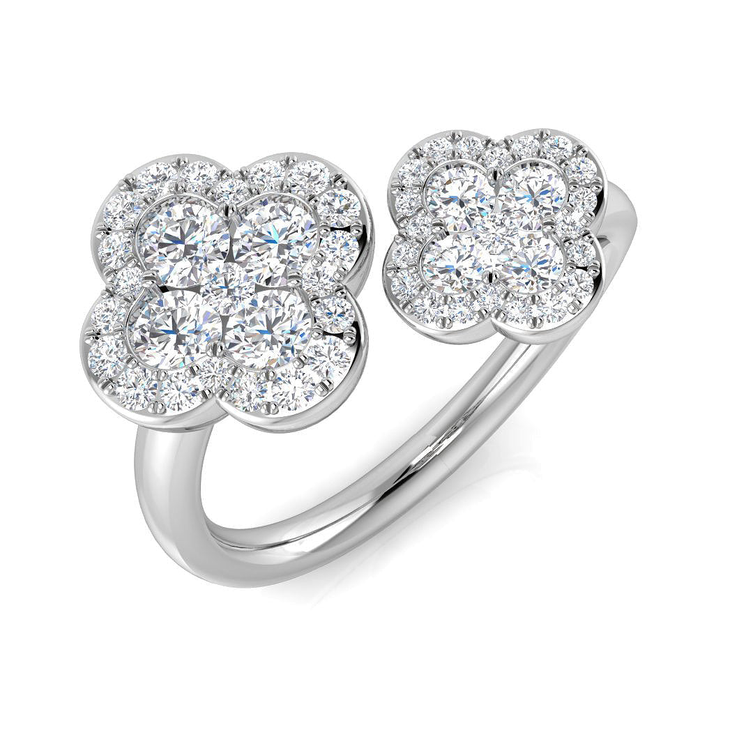 Clover Diamond Ring 0.82ct–0.93ct – SR2905 – 18k White Gold