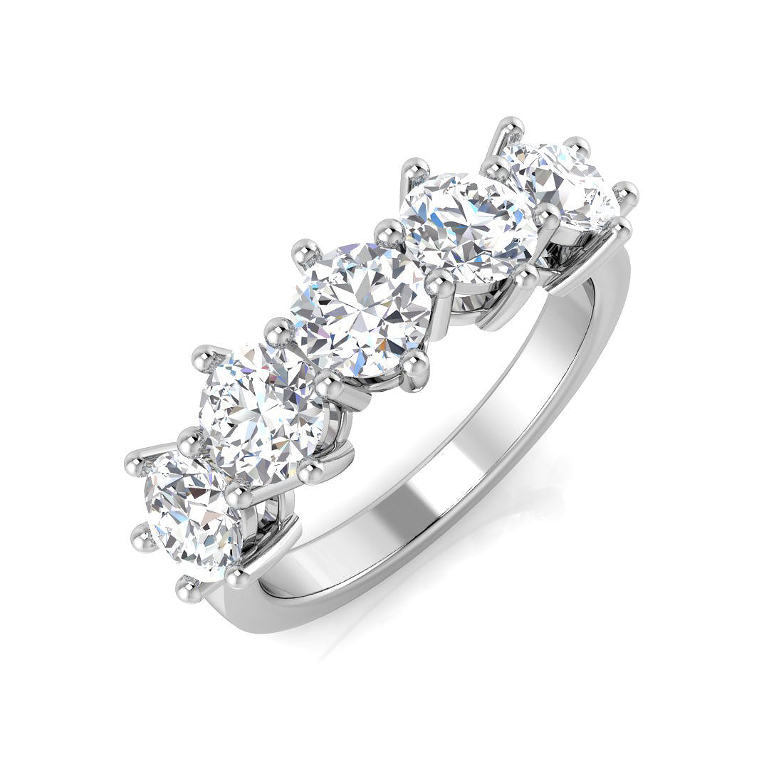 Five Stone Diamond Ring 0.97ct–3.07ct – SR3034 – 18k White Gold