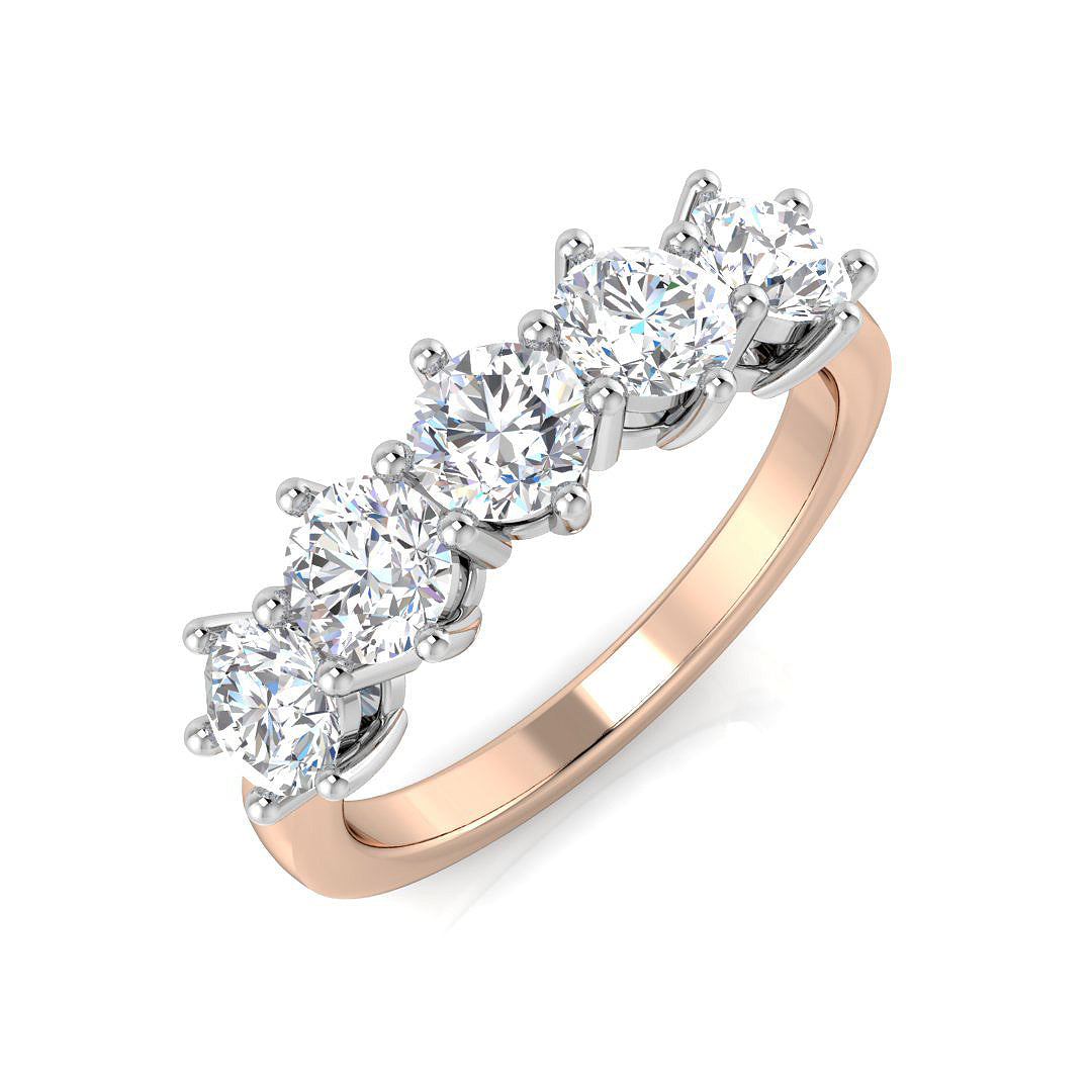 Five Stone Diamond Ring 0.97ct–3.07ct – SR3034 – 18k Rose Gold
