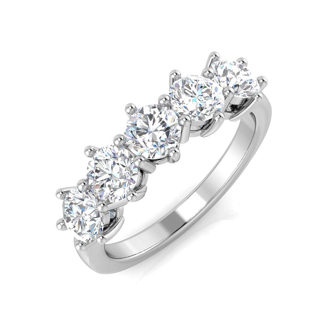 Five Stone Diamond Ring 0.97ct–3.07ct – SR3034 – 18k White Gold