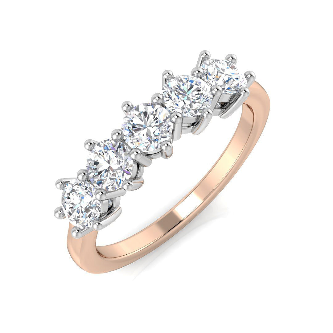 Five Stone Diamond Ring 0.97ct–3.07ct – SR3034 – 18k Rose Gold
