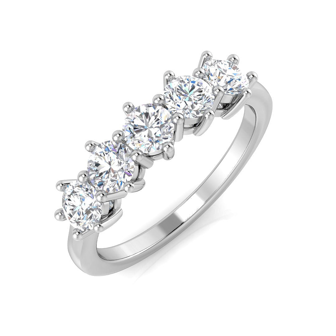 Five Stone Diamond Ring 0.97ct–3.07ct – SR3034 – 18k White Gold