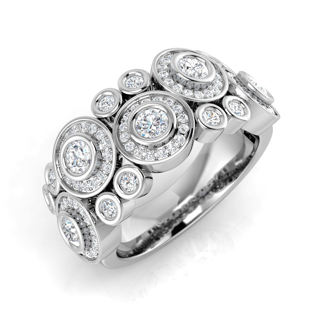 Fancy Diamond Ring 0.93ct – SR3043 – 18k White Gold