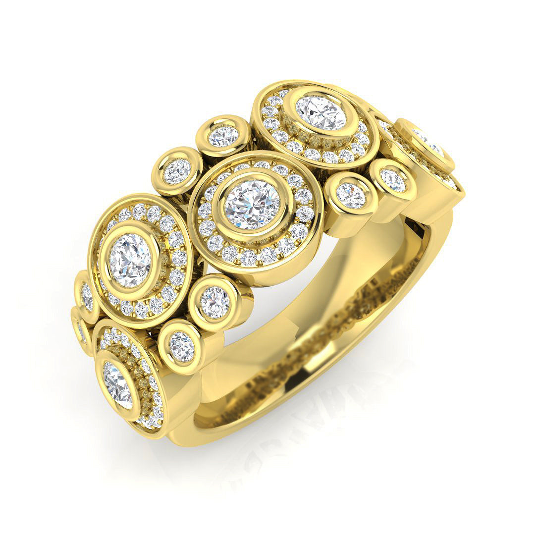 Fancy Diamond Ring 0.93ct – SR3043 – 18k Yellow Gold