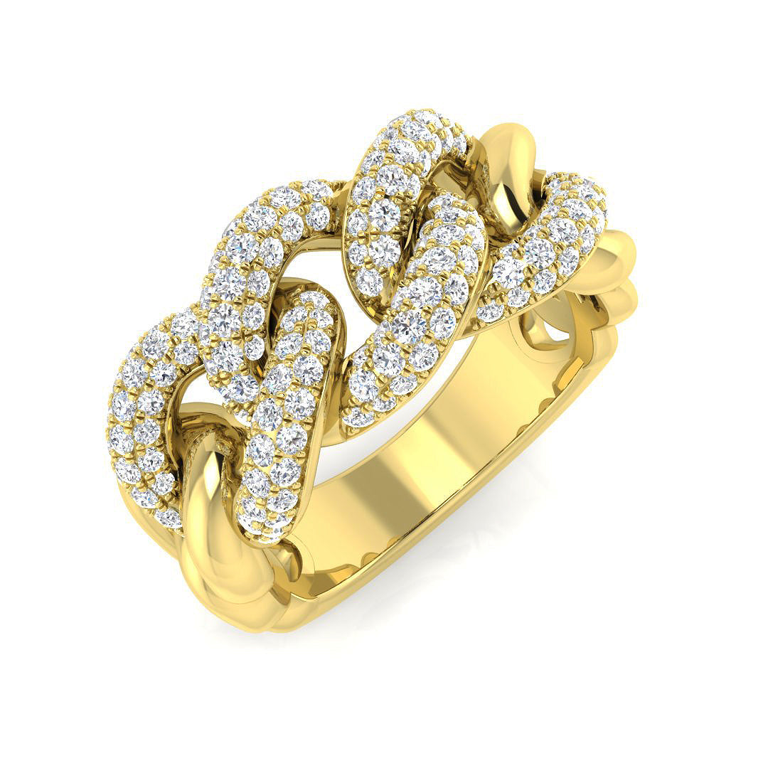 Pave Diamond Ring 0.75ct–1.98ct – SR2885 – 18k Yellow Gold