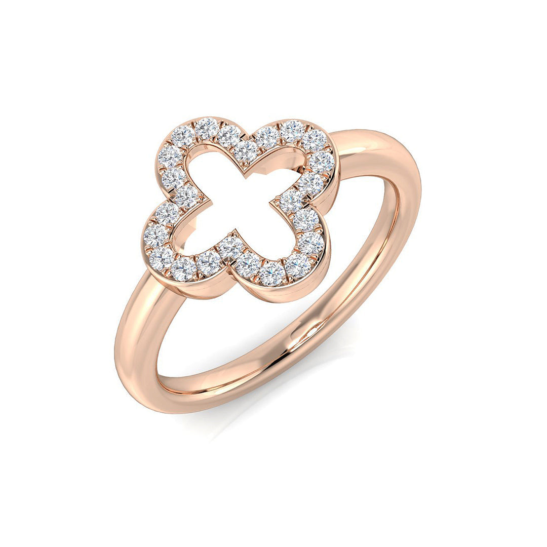 Clover Diamond Ring 0.16ct – SR3210 – 18k Rose Gold