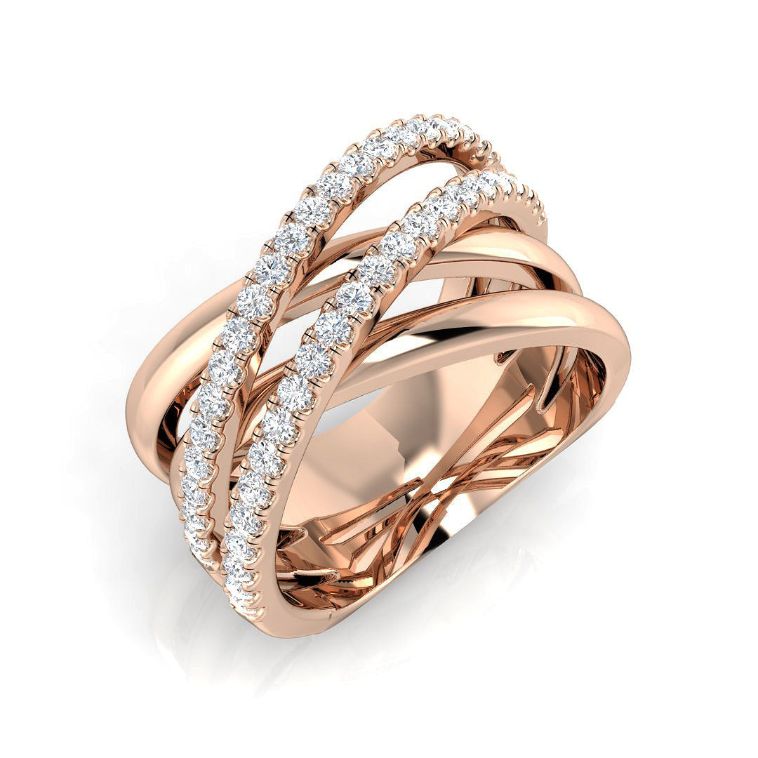 Fancy Diamond Ring 0.5ct – SR3214 – 18k Rose Gold