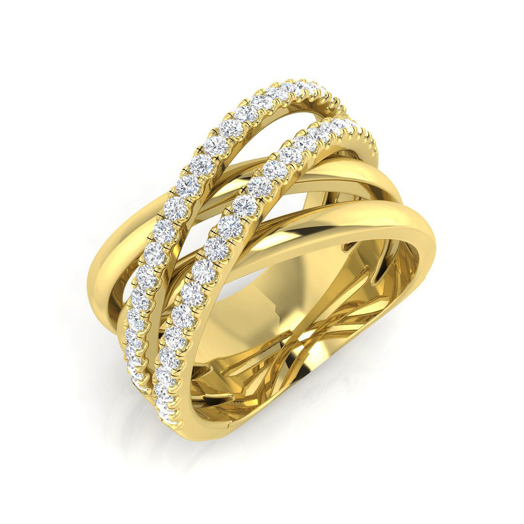 Fancy Diamond Ring 0.5ct – SR3214 – 18k Yellow Gold