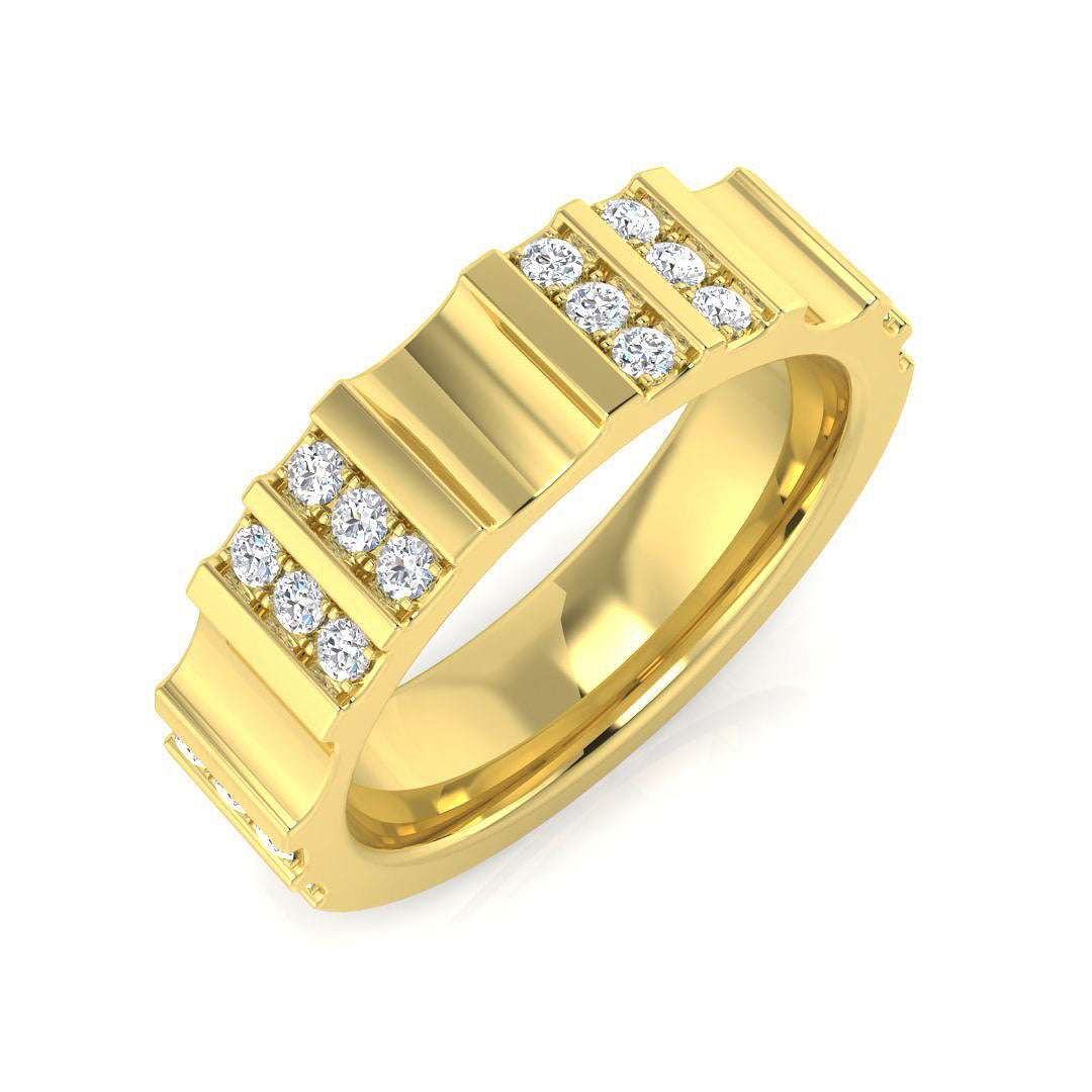 Half Eternity Diamond Ring 0.05ct–0.3ct – SR3242 – 18k Yellow Gold
