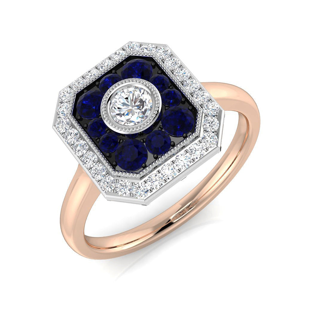 Vintage Diamond Ring 0.45ct–0.78ct – SL8503~BS – 18k Rose Gold