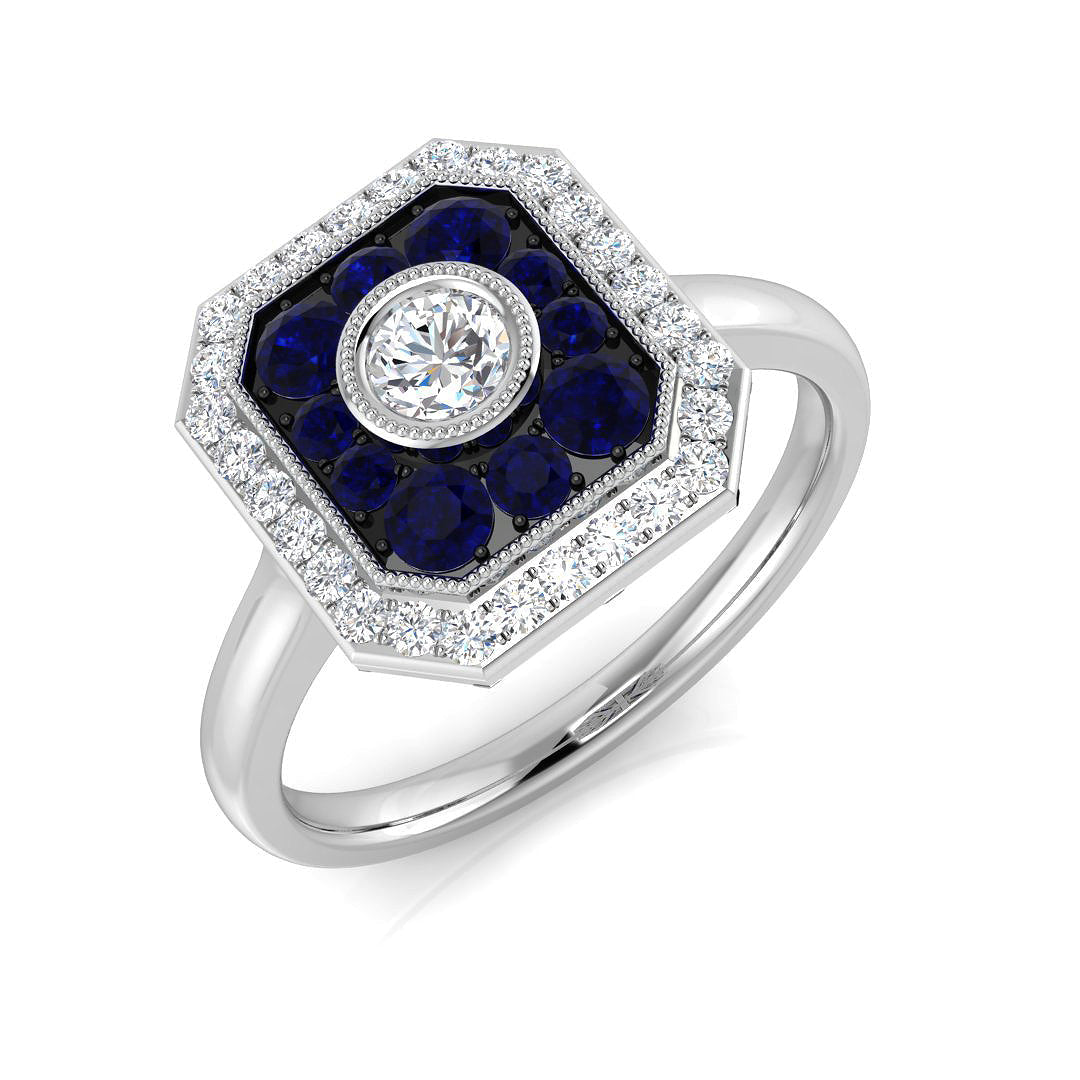 Vintage Diamond Ring 0.45ct–0.78ct – SL8503~BS – 18k White Gold