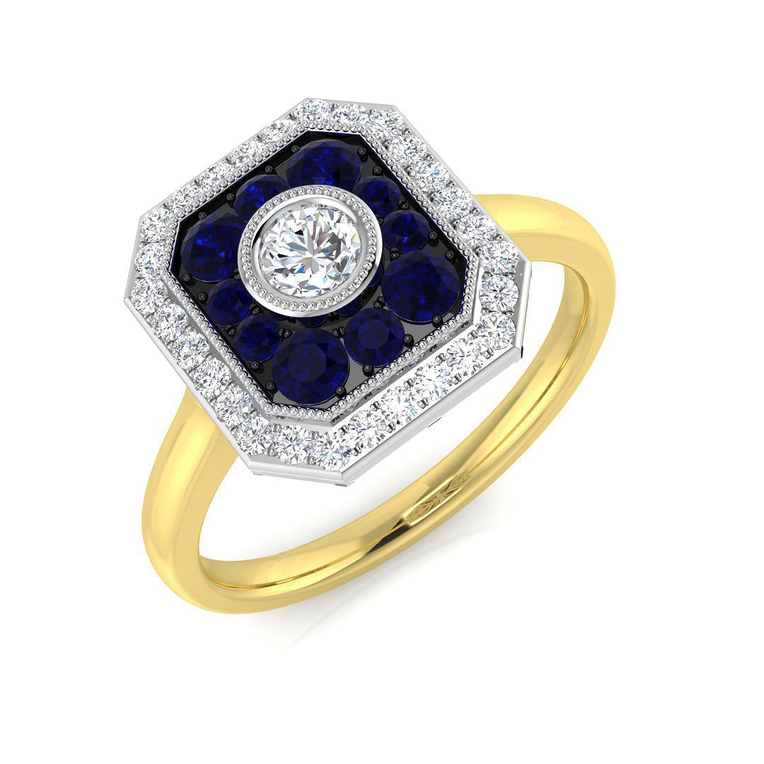 Vintage Diamond Ring 0.45ct–0.78ct – SL8503~BS – 18k Yellow Gold
