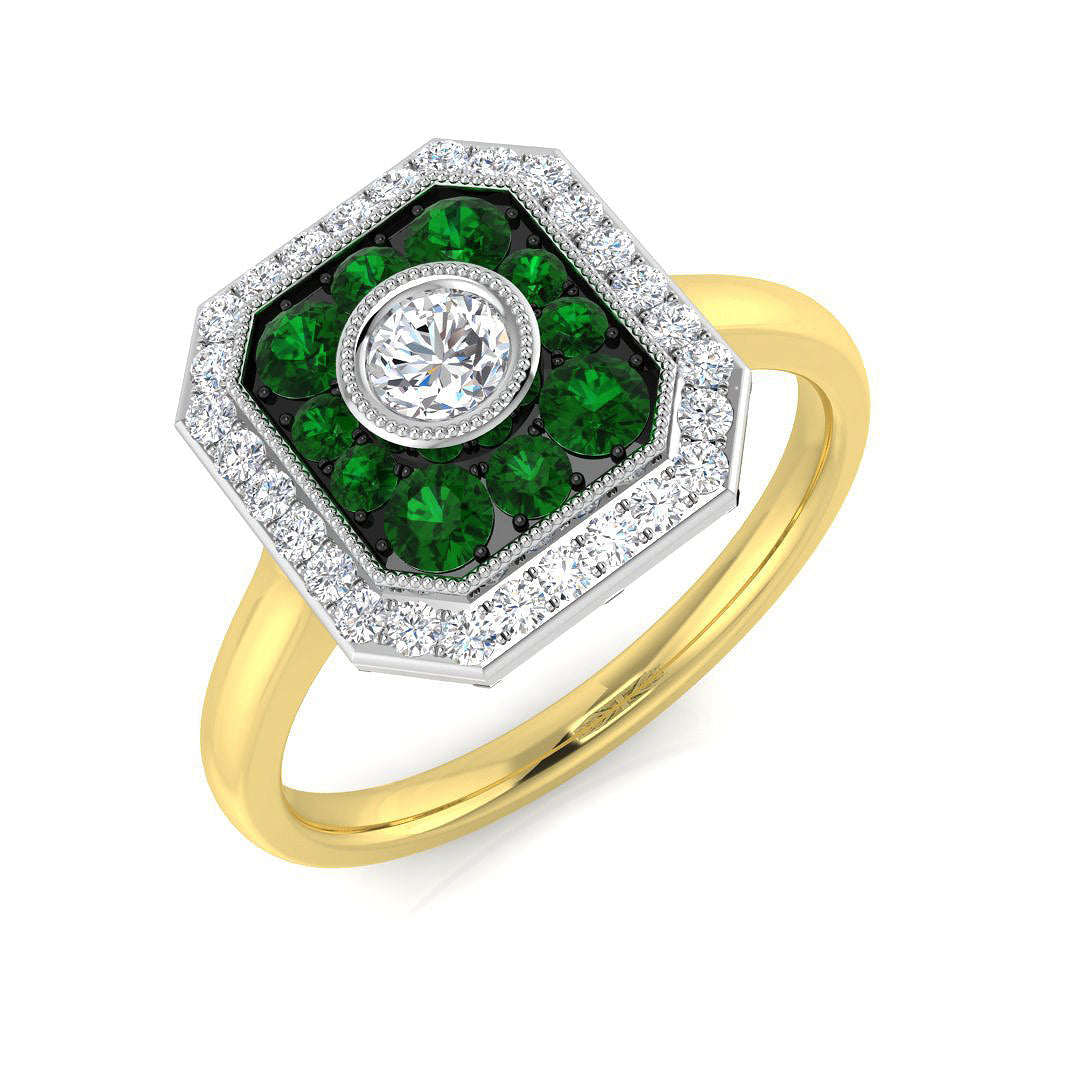 Vintage Diamond Ring 0.35ct–0.66ct – SL8503~EM – 18k Yellow Gold