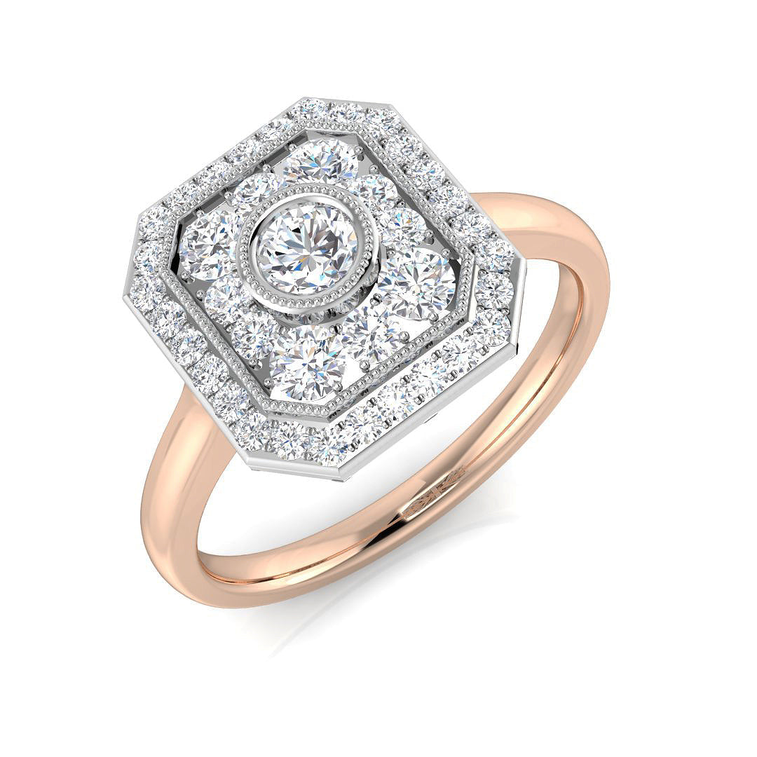 Vintage Diamond Ring 0.39ct–1.07ct – SL8503 – 18k Rose Gold