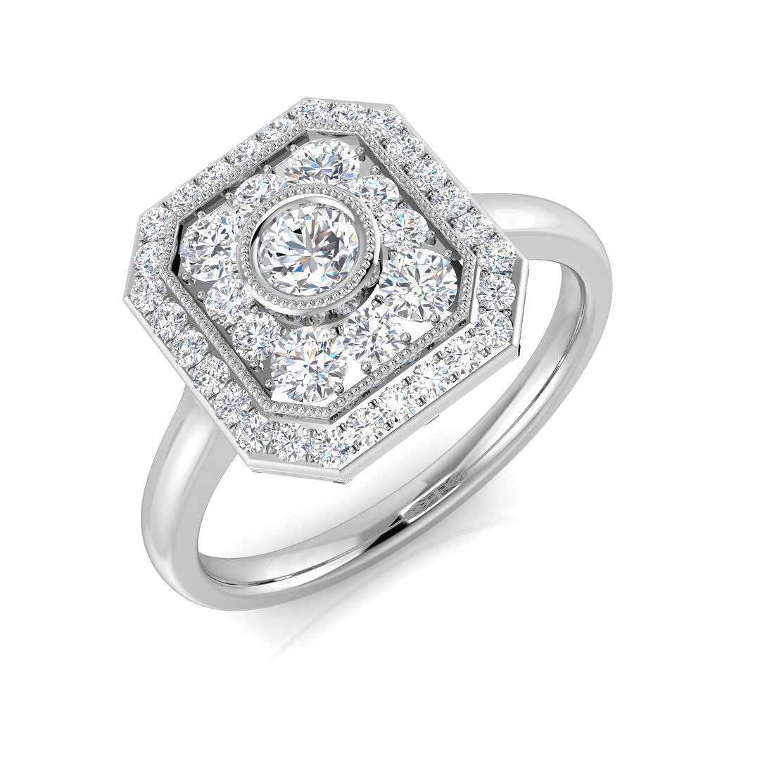 Vintage Diamond Ring 0.39ct–1.07ct – SL8503 – 18k White Gold