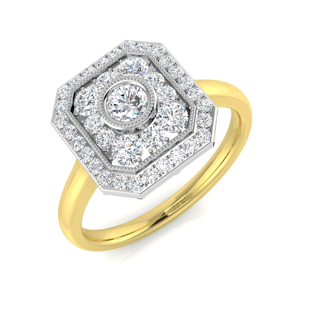 Vintage Diamond Ring 0.39ct–1.07ct – SL8503 – 18k Yellow Gold