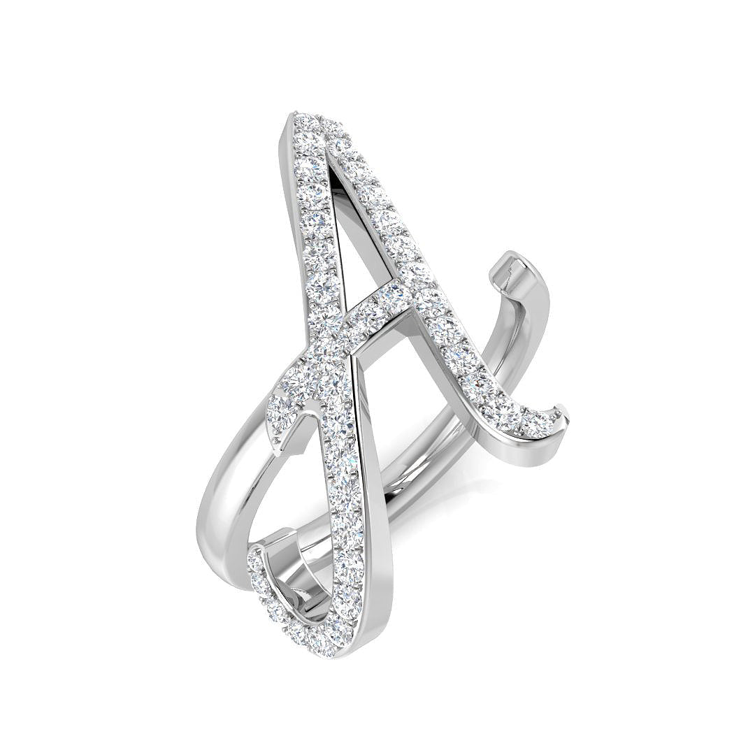 Initials Diamond Ring 0.45ct – SR3260-A – 18k White Gold