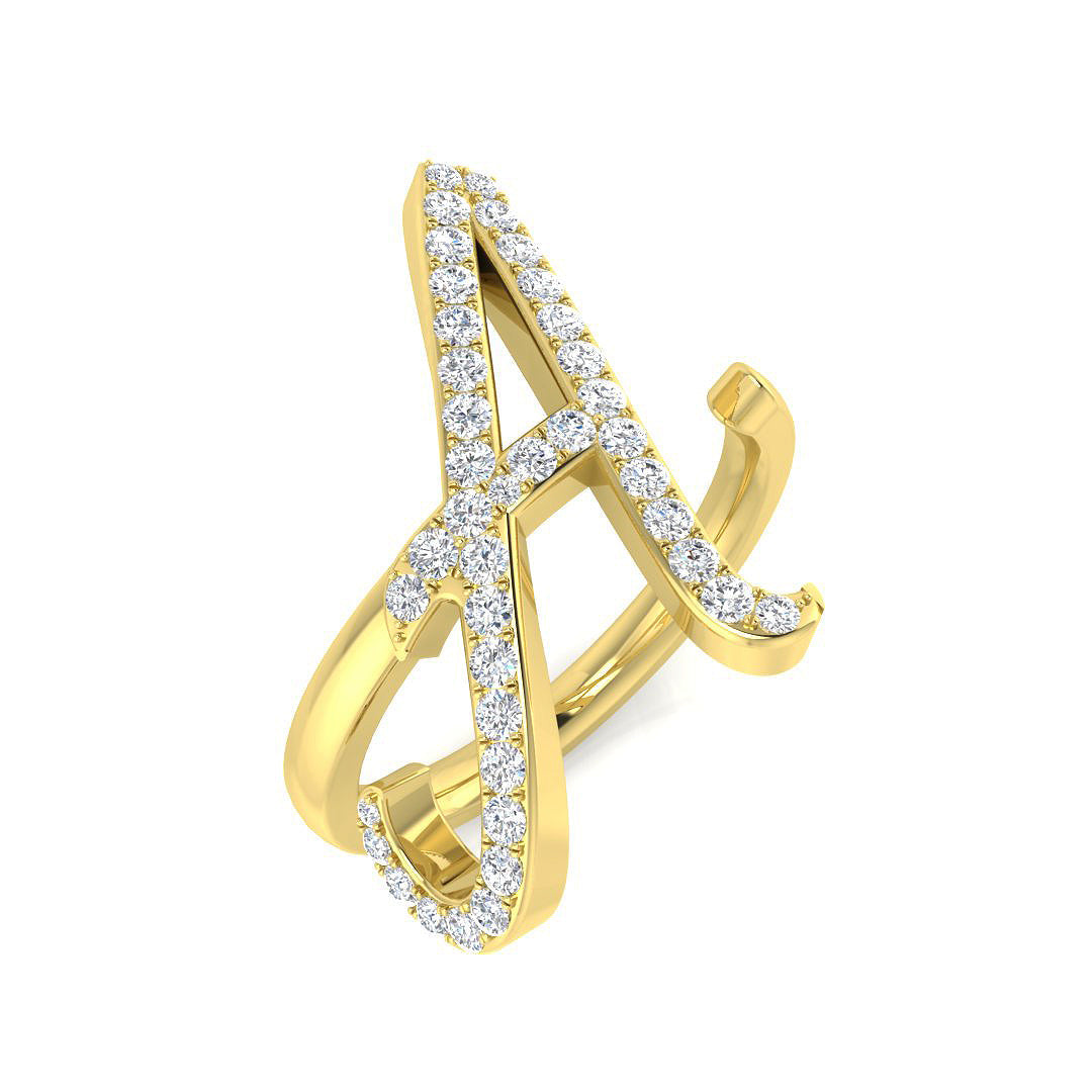 Initials Diamond Ring 0.45ct – SR3260-A – 18k Yellow Gold