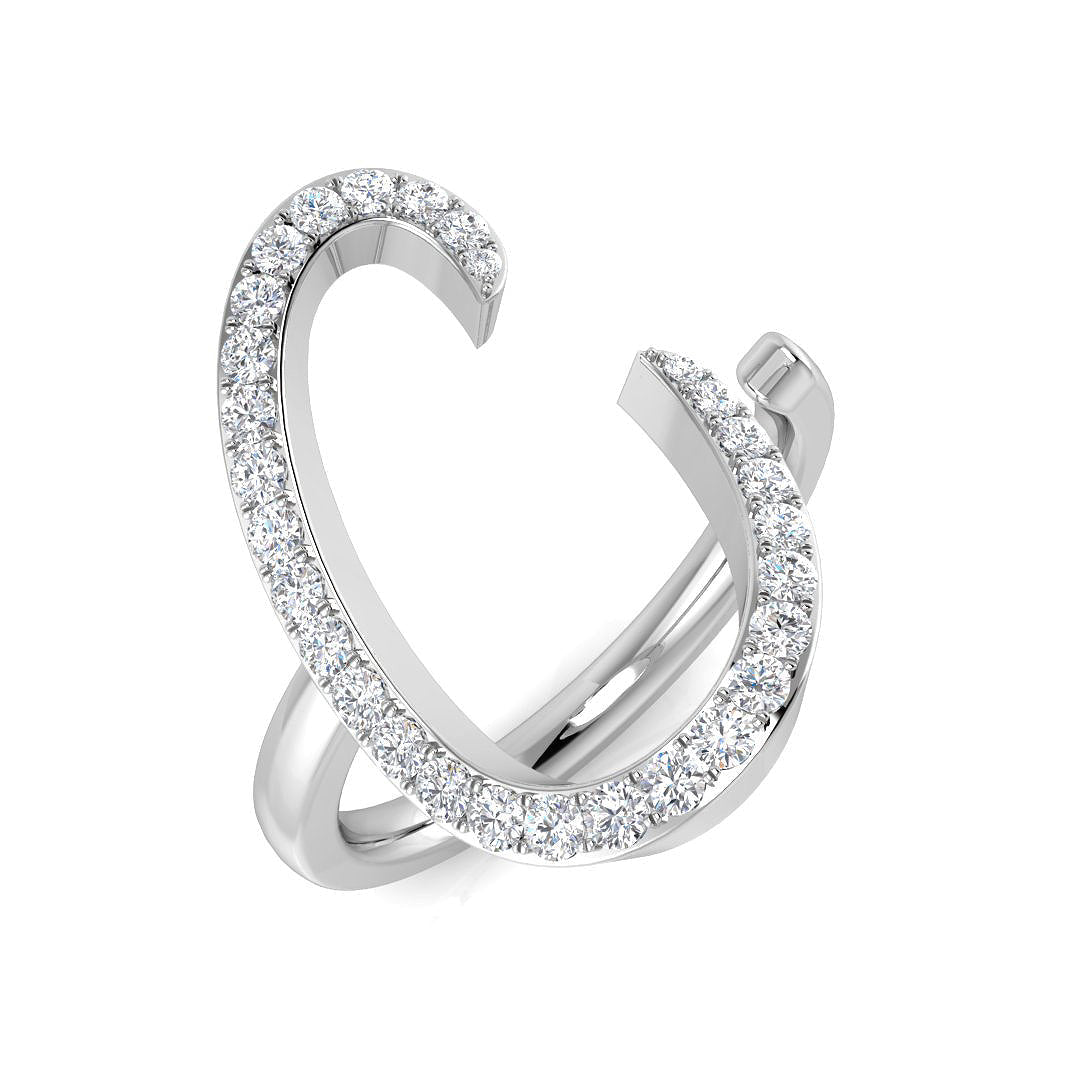 Initials Diamond Ring 0.35ct – SR3260-C – 18k White Gold