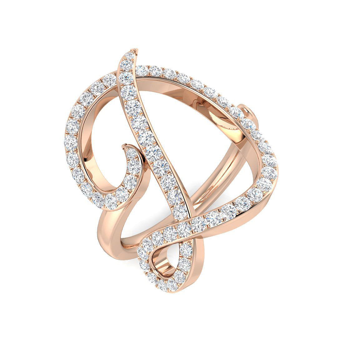 Initials Diamond Ring 0.65ct – SR3260-D – 18k Rose Gold