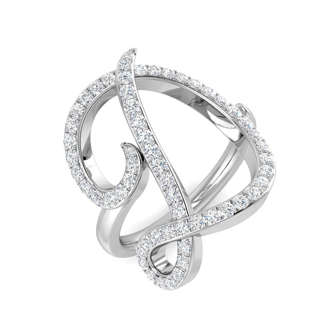 Initials Diamond Ring 0.65ct – SR3260-D – 18k White Gold