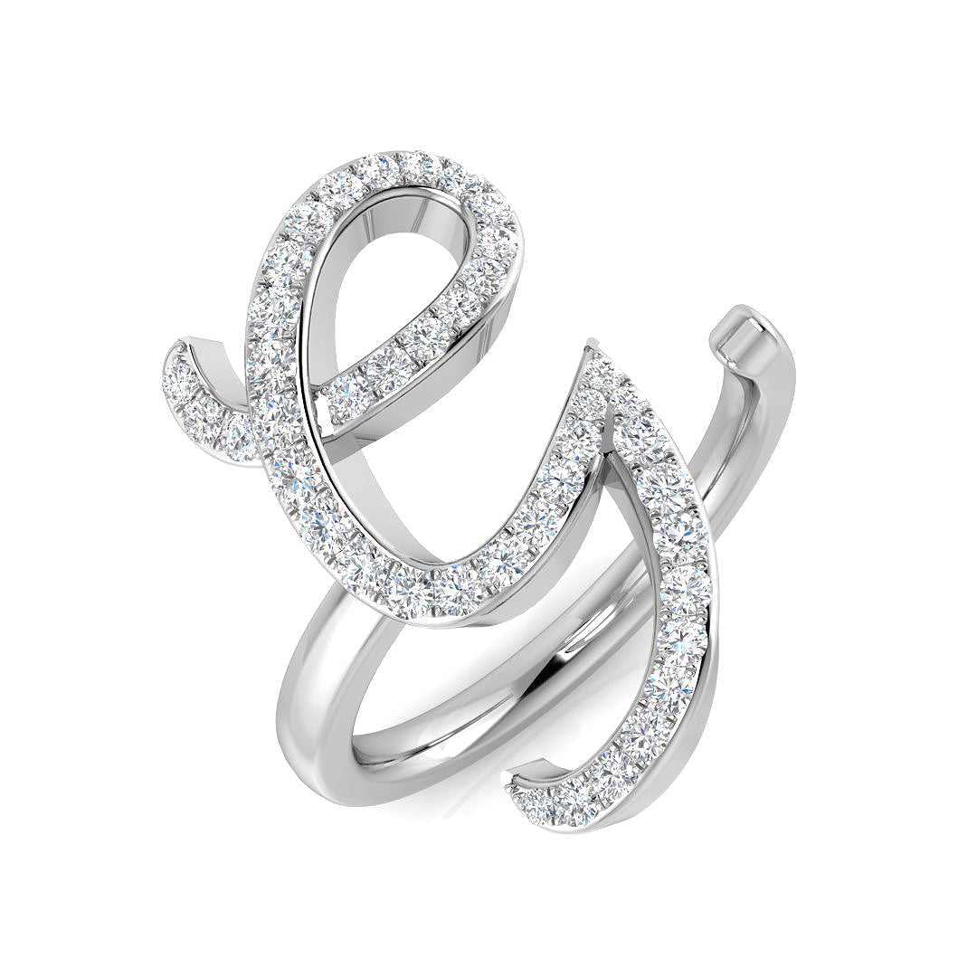 Initials Diamond Ring 0.4ct – SR3260-G – 18k White Gold
