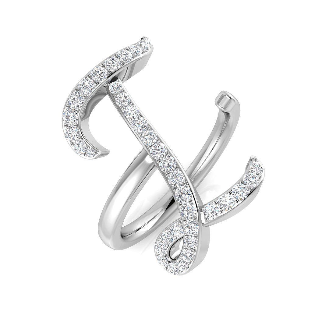 Initials Diamond Ring 0.45ct – SR3260-I – 18k White Gold