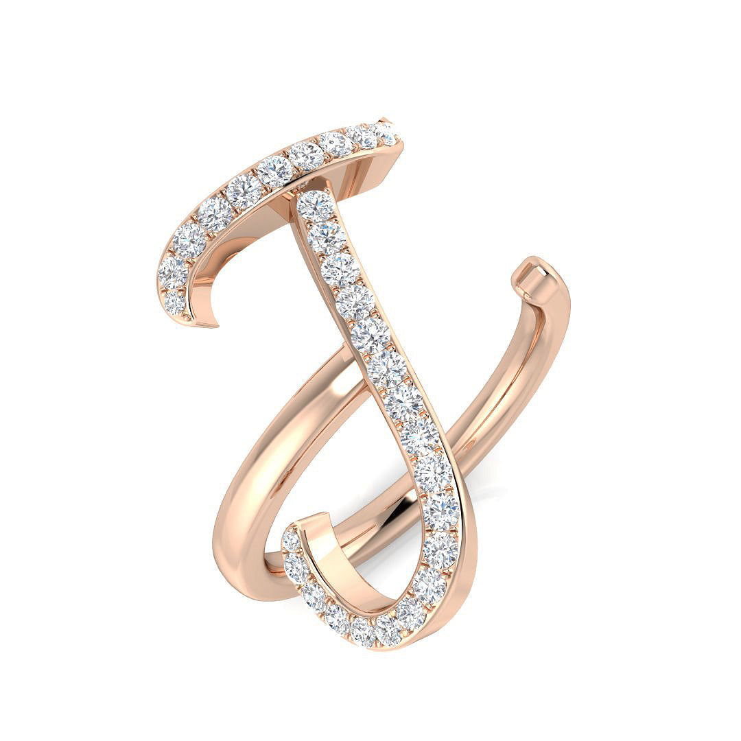 Initials Diamond Ring 0.38ct – SR3260-J – 18k Rose Gold