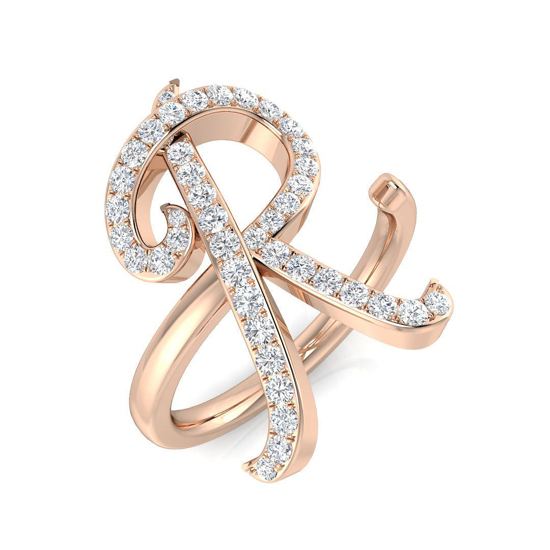 Initials Diamond Ring 0.5ct – SR3260-R – 18k Rose Gold