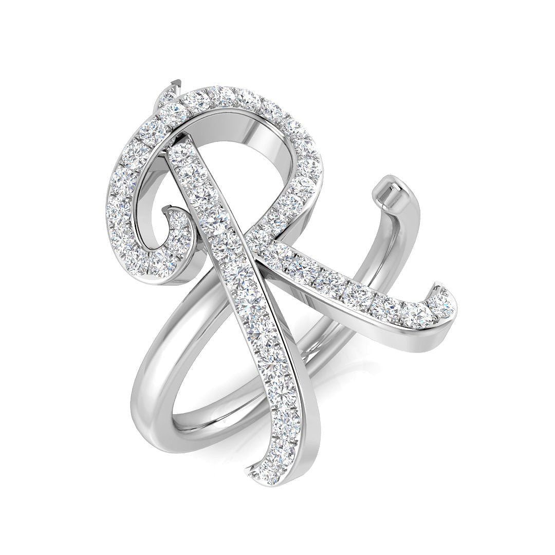 Initials Diamond Ring 0.5ct – SR3260-R – 18k White Gold
