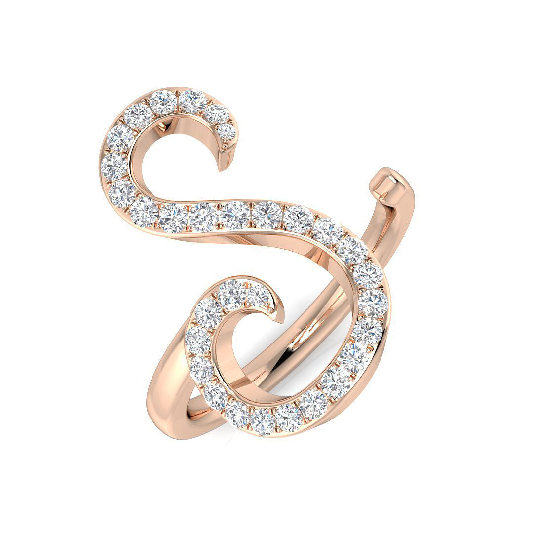 Initials Diamond Ring 0.4ct – SR3260-S – 18k Rose Gold