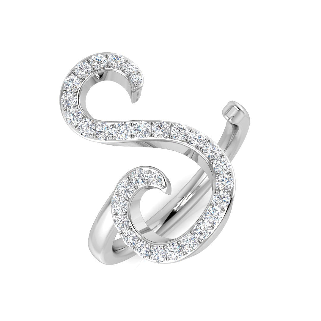 Initials Diamond Ring 0.4ct – SR3260-S – 18k White Gold