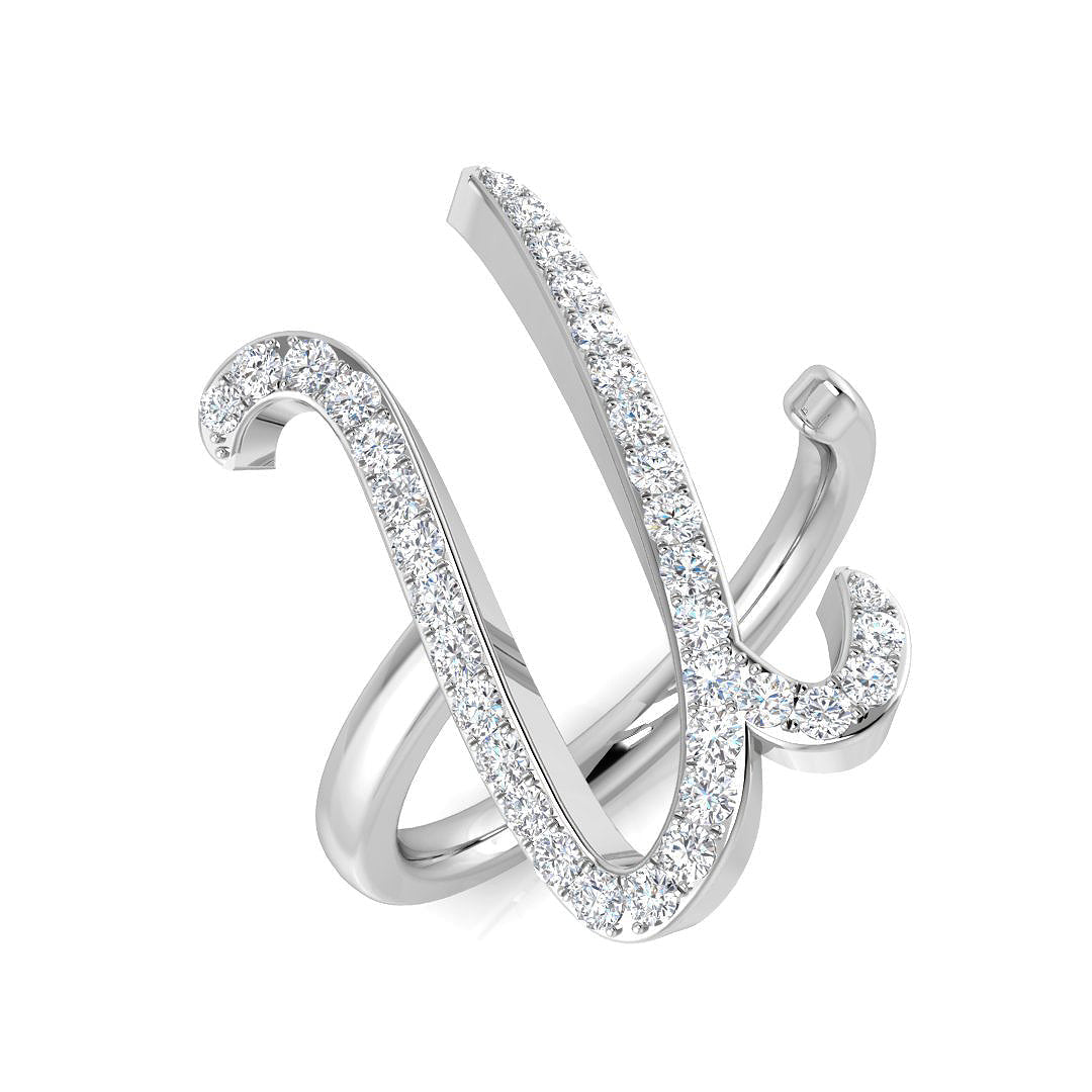 Initials Diamond Ring 0.4ct – SR3260-U – 18k White Gold
