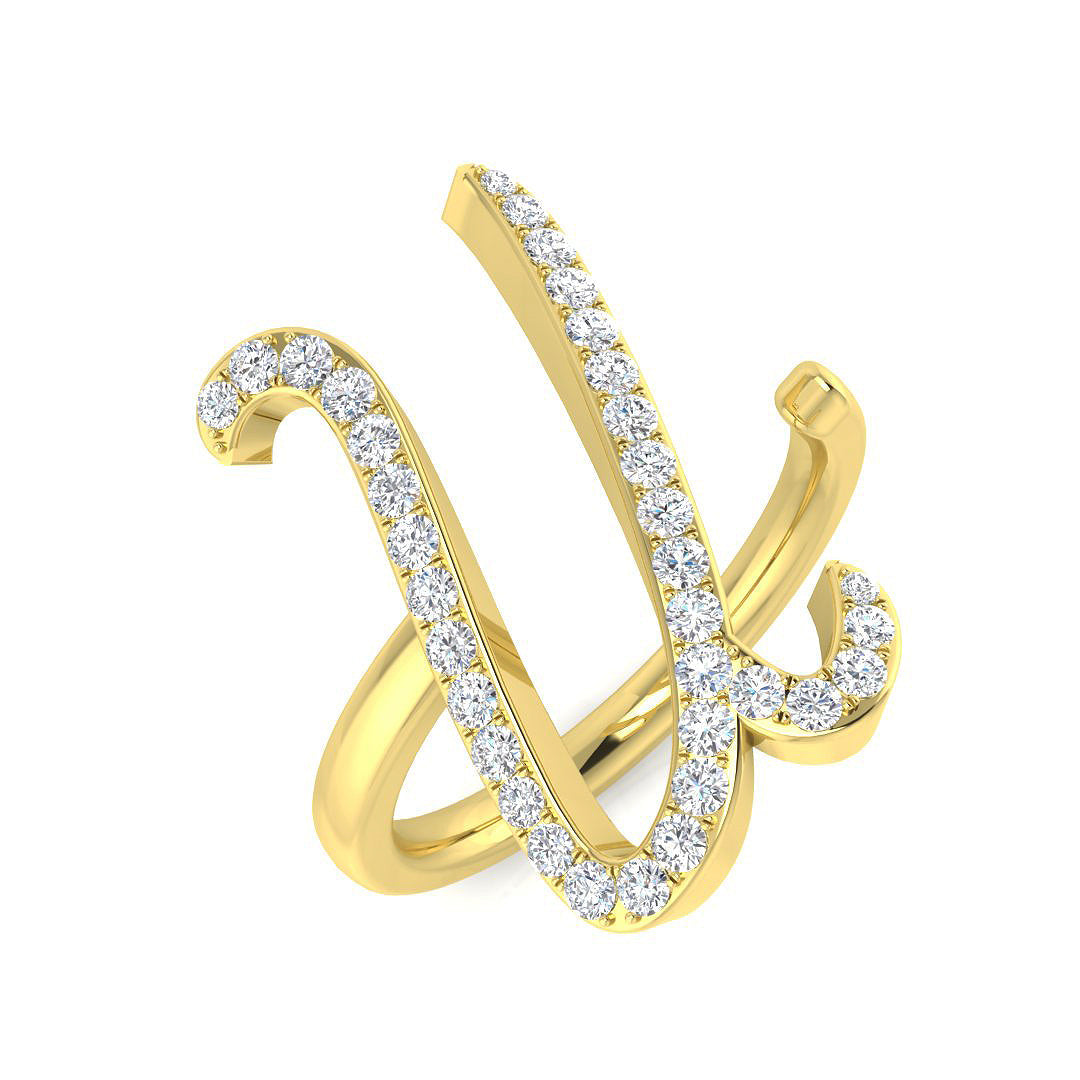 Initials Diamond Ring 0.4ct – SR3260-U – 18k Yellow Gold